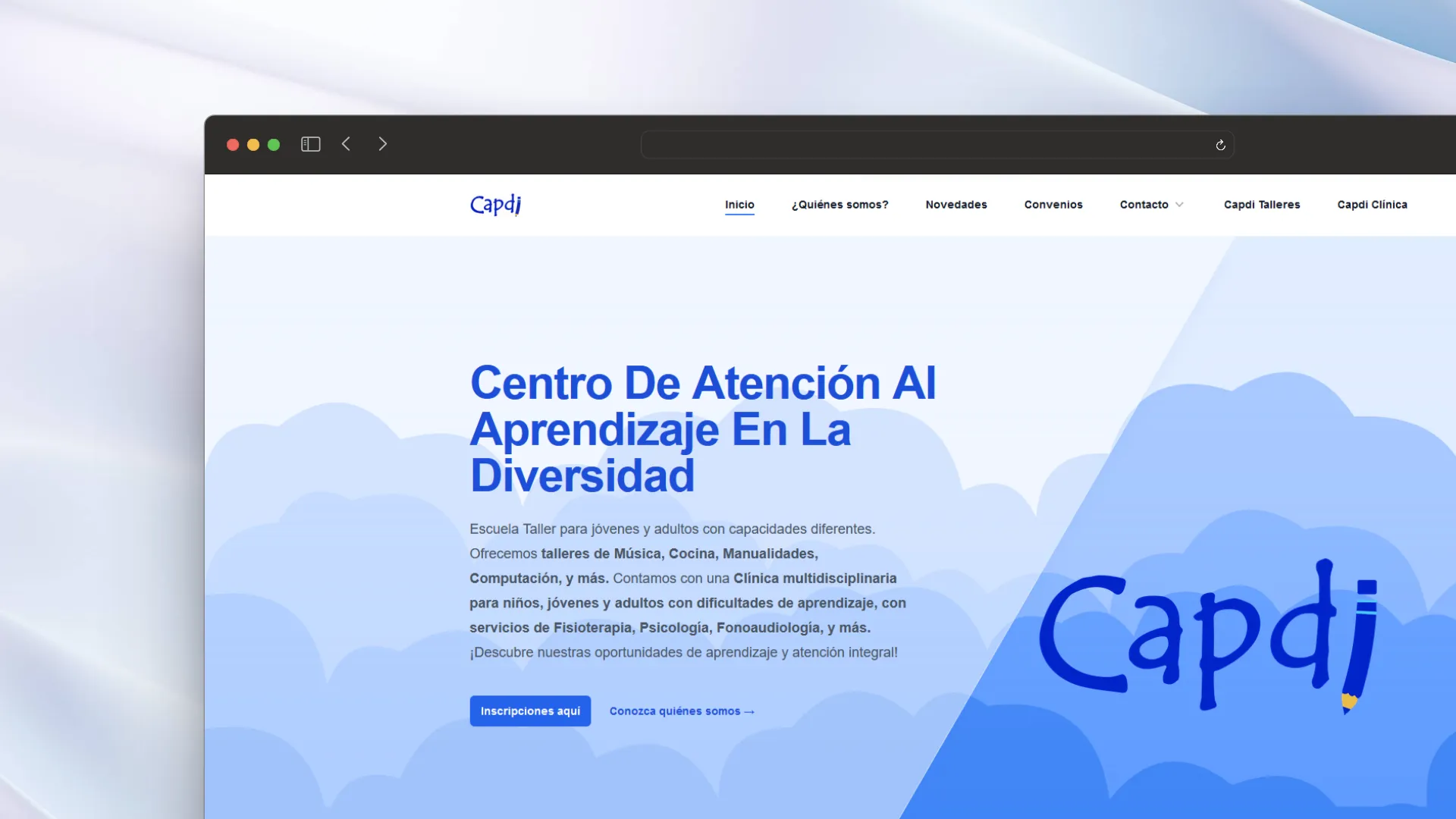 Captura de pantalla del proyecto Website for a clinic